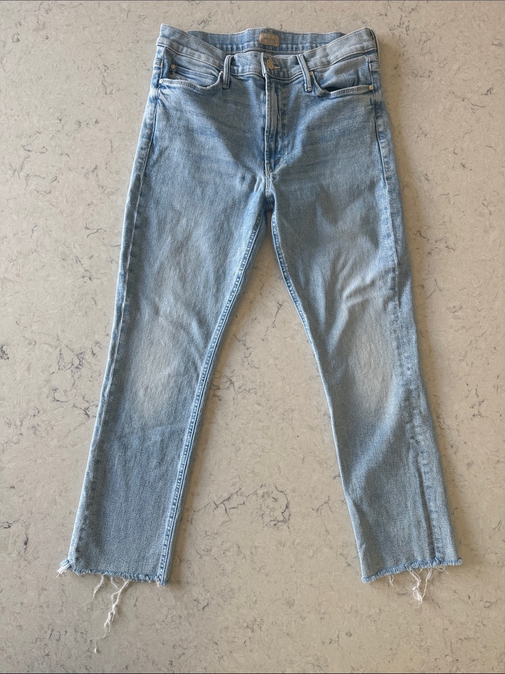 MOTHER denim The Mid Rise Dazzler Ankle Fray Reading By The Pool size 30 - Picture 8 of 14